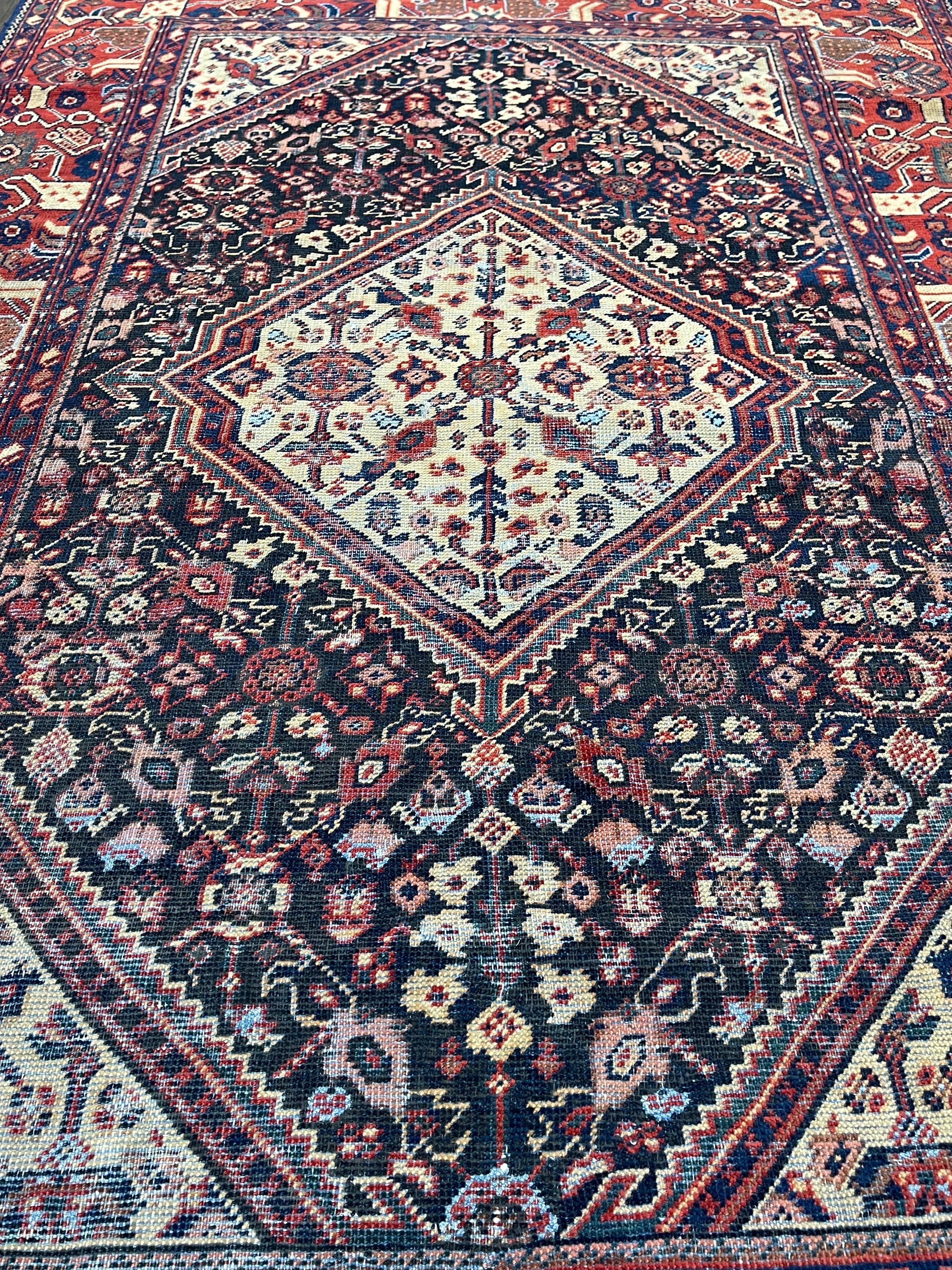 Early 20th Century Antique Persian Mahal Rug circa 1900 For Sale