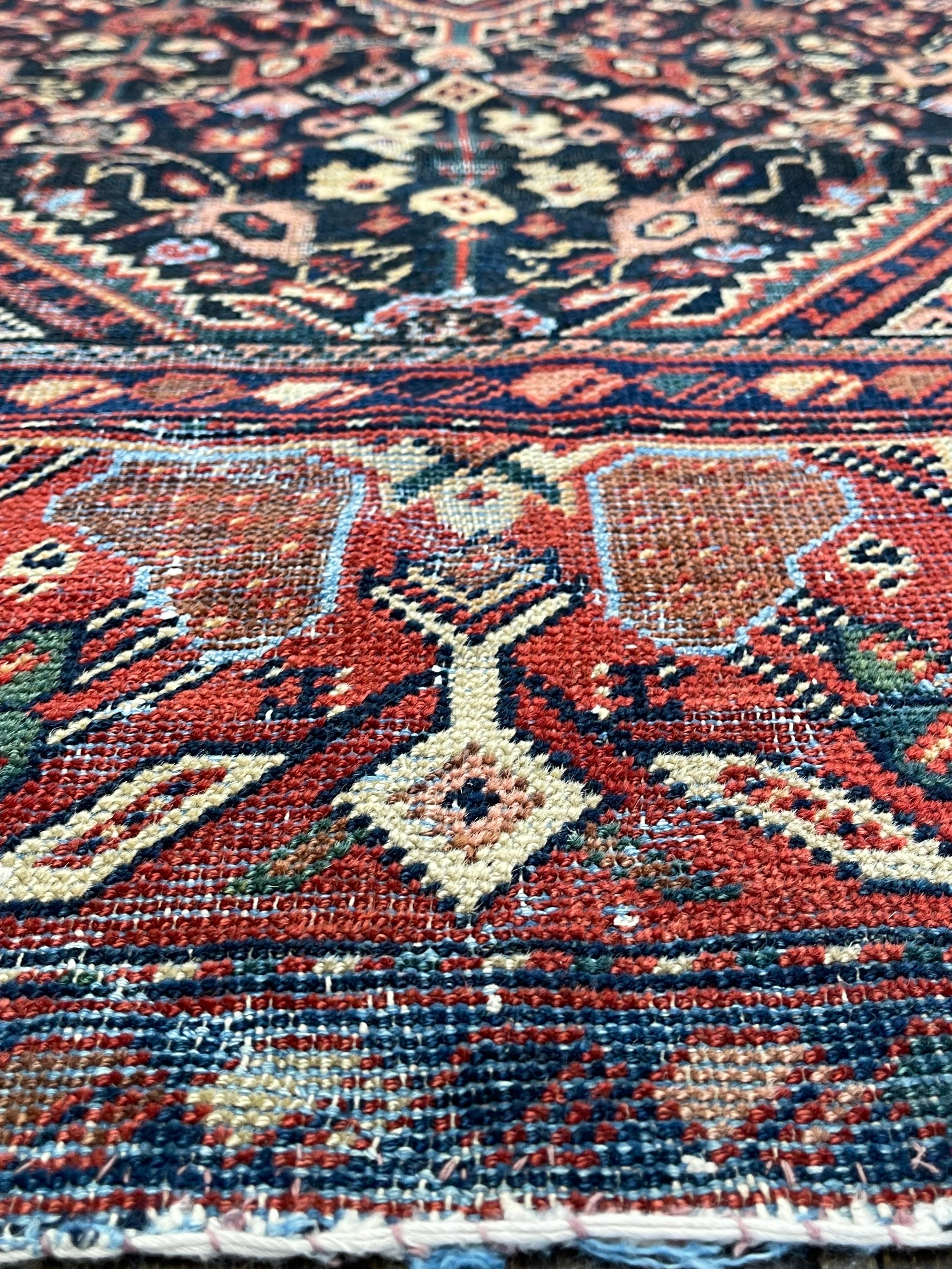 Wool Antique Persian Mahal Rug circa 1900 For Sale