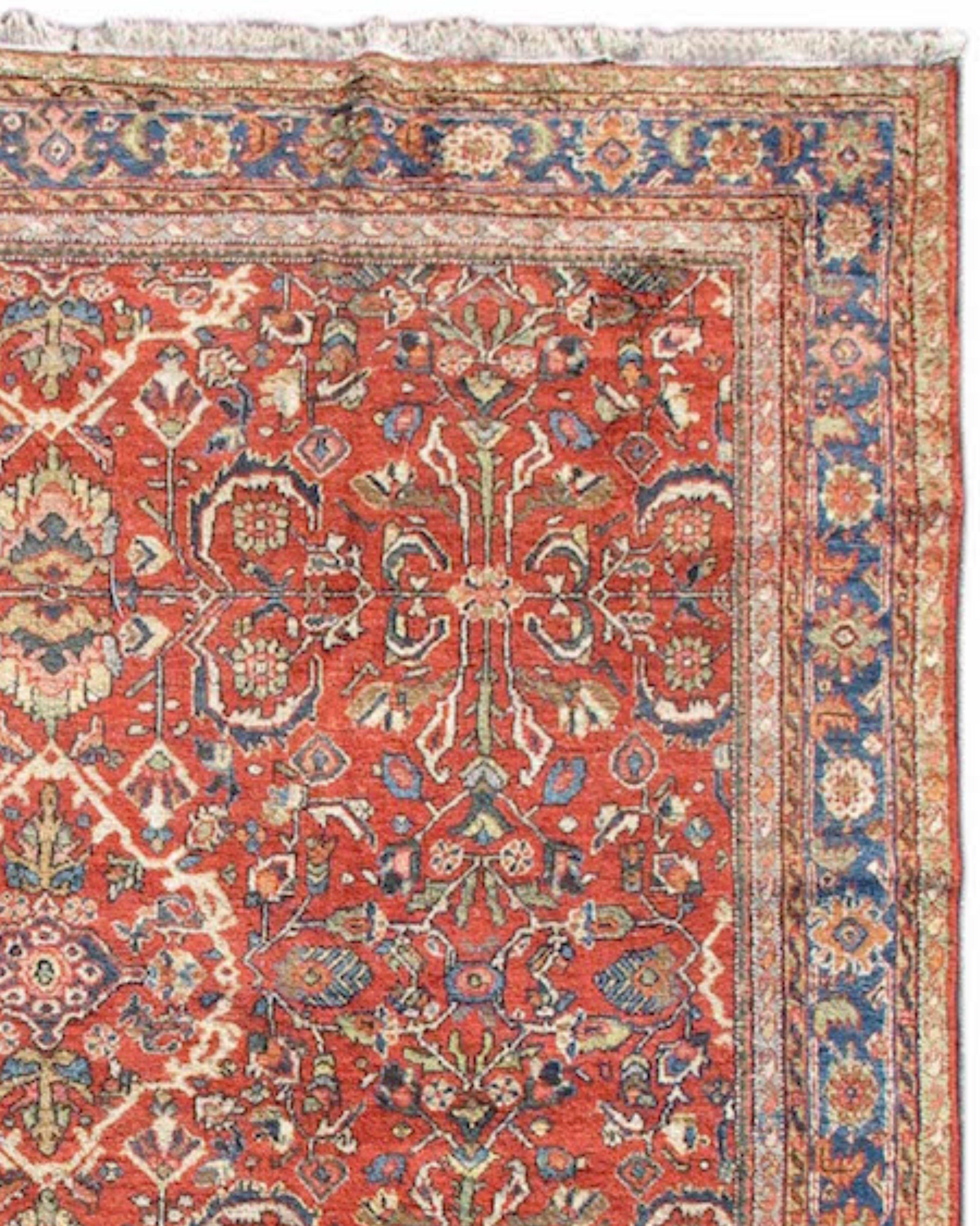 Wool Antique Persian Mahal Rug, Early 20th Century For Sale