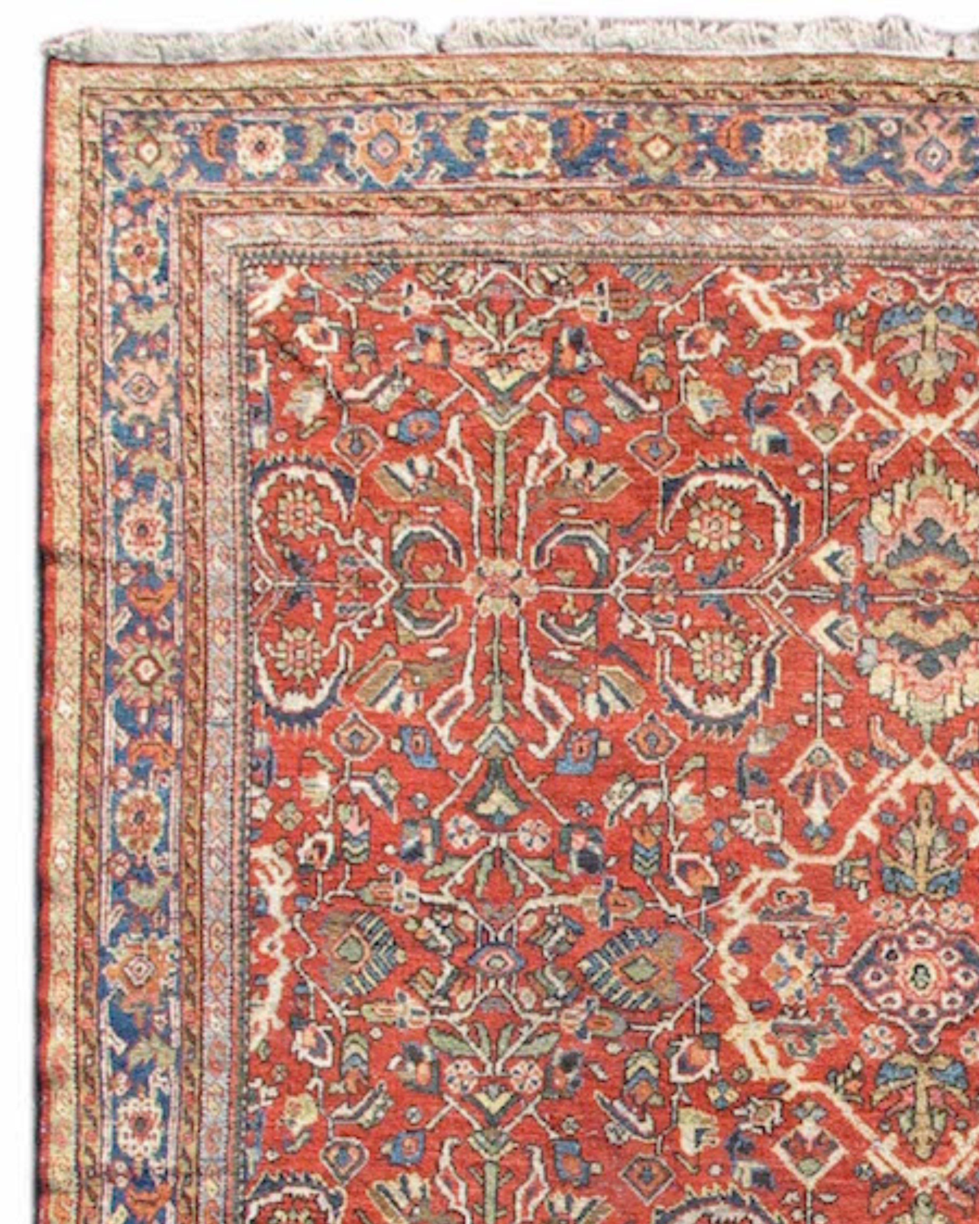 Antique Persian Mahal Rug, Early 20th Century For Sale 1
