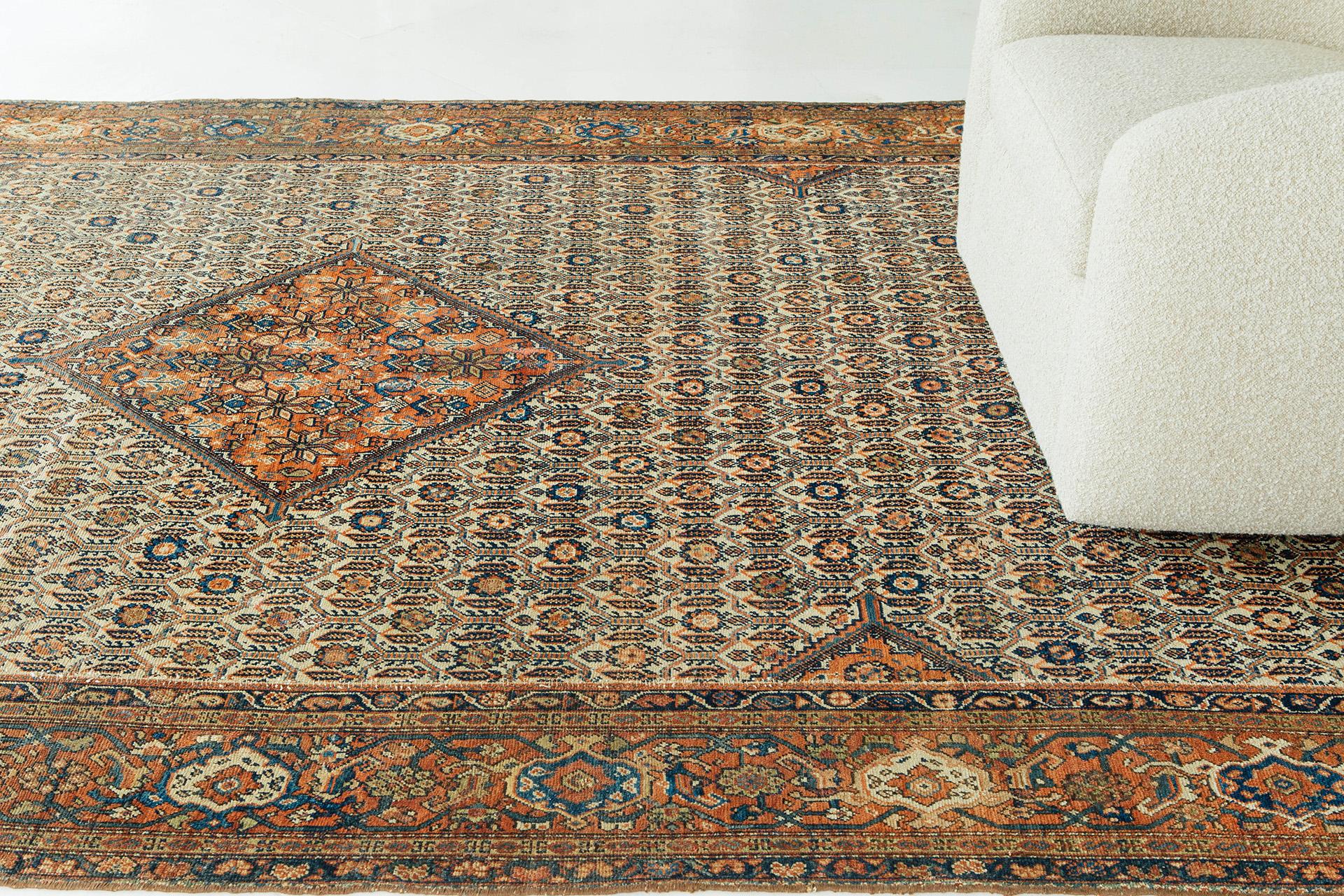 Antique Persian Mahal Rug 6