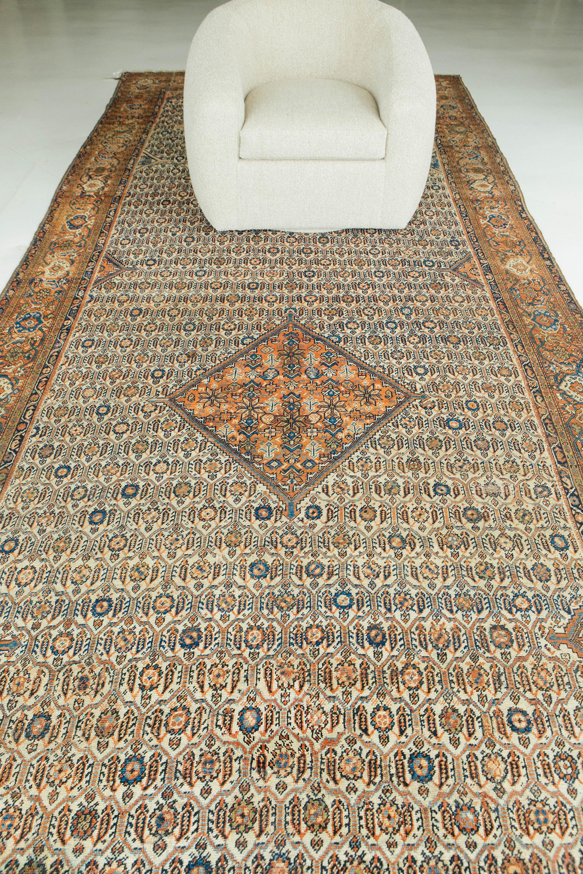 Antique Persian Mahal Rug 8