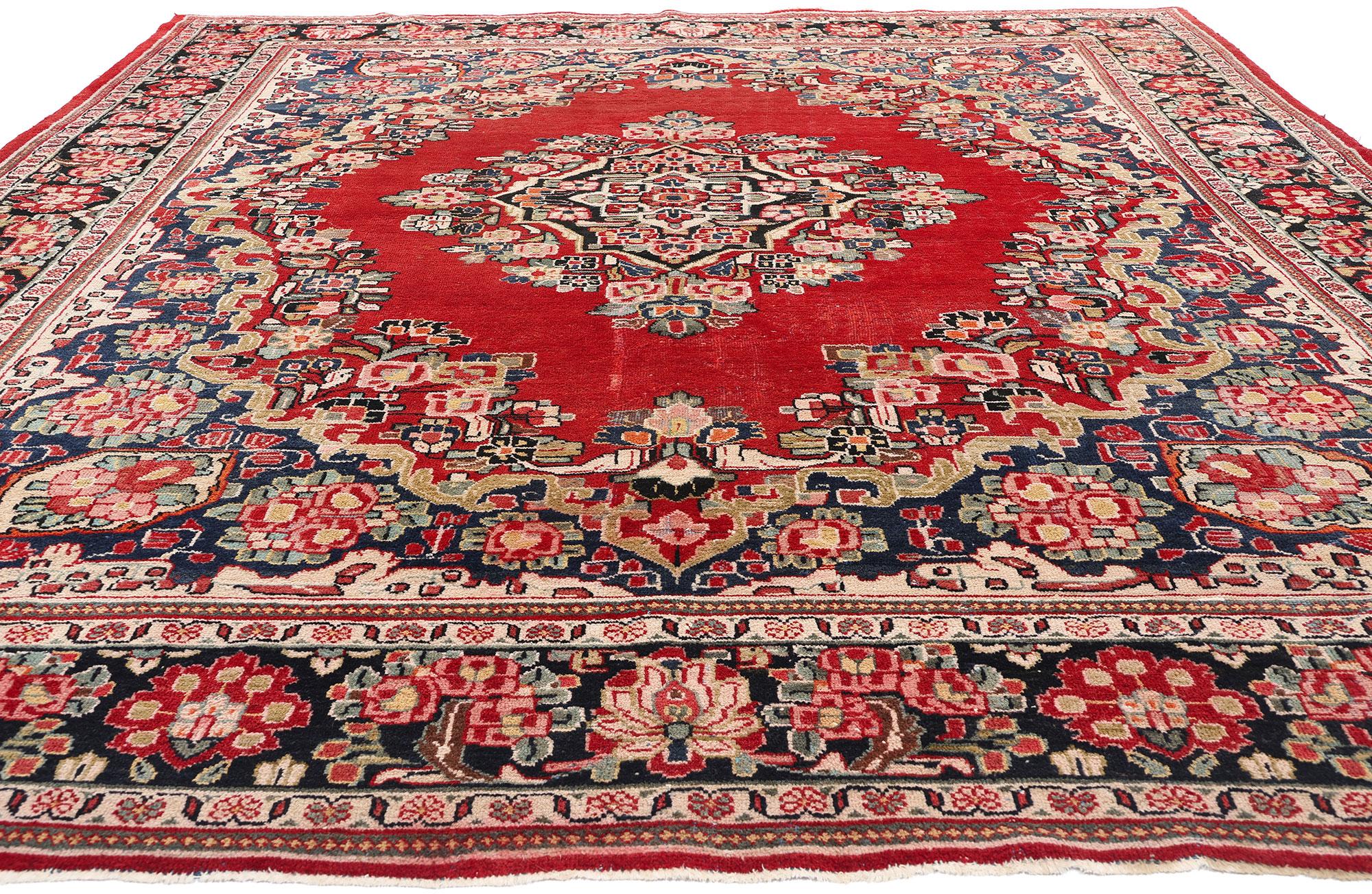Antiker persischer Mahal-Teppich (Rustikal) im Angebot