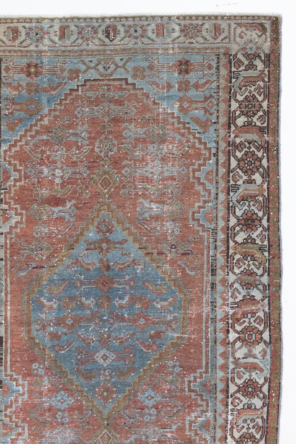 Hand-Woven Antique Persian Mahal Rug For Sale
