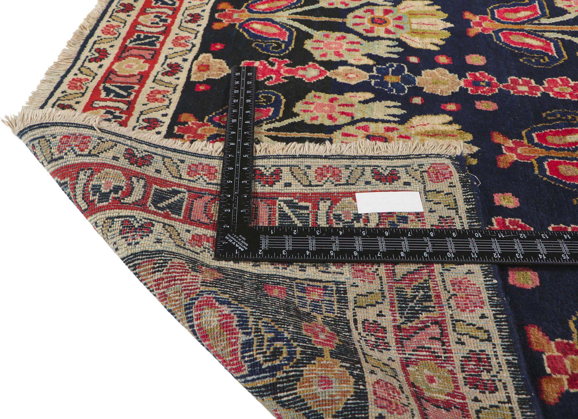 Antique Persian Mahal Rug, Timeless Elegance Meets Cultivated Beauty In Good Condition In Dallas, TX