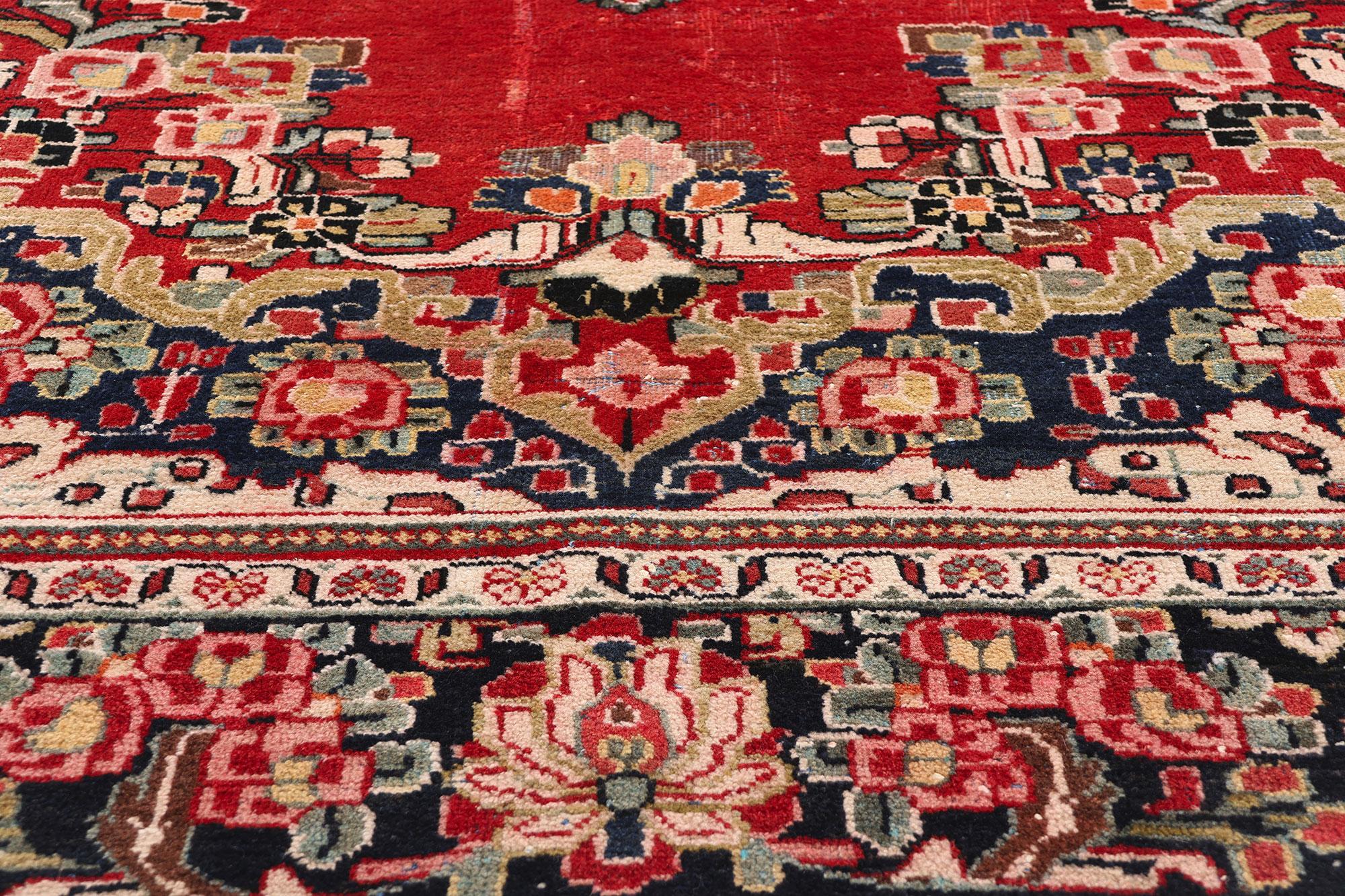 Antiker persischer Mahal-Teppich (Handgeknüpft) im Angebot