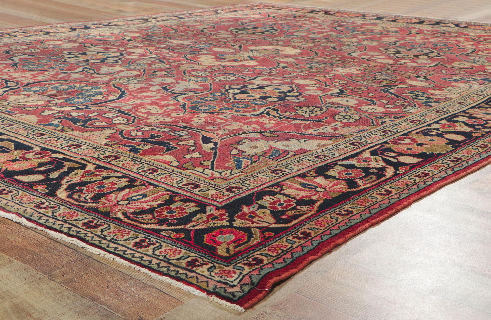 Antiker persischer Mahal-Teppich im Zustand „Gut“ im Angebot in Dallas, TX