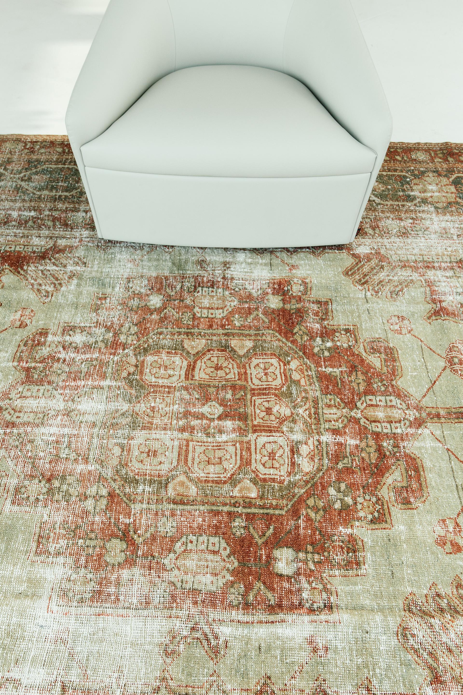 Antiker persischer Mahal-Teppich (Wolle) im Angebot