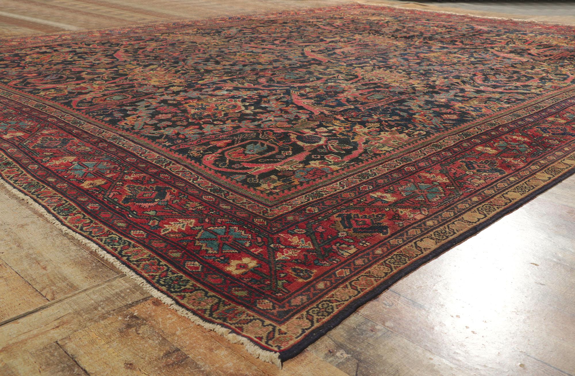 Antiker persischer Mahal-Teppich (Wolle) im Angebot