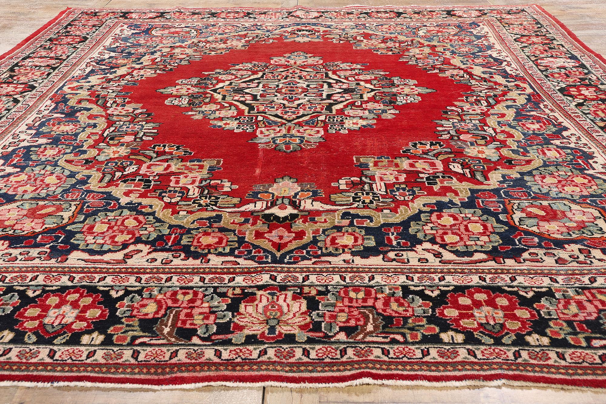 Antiker persischer Mahal-Teppich (Wolle) im Angebot