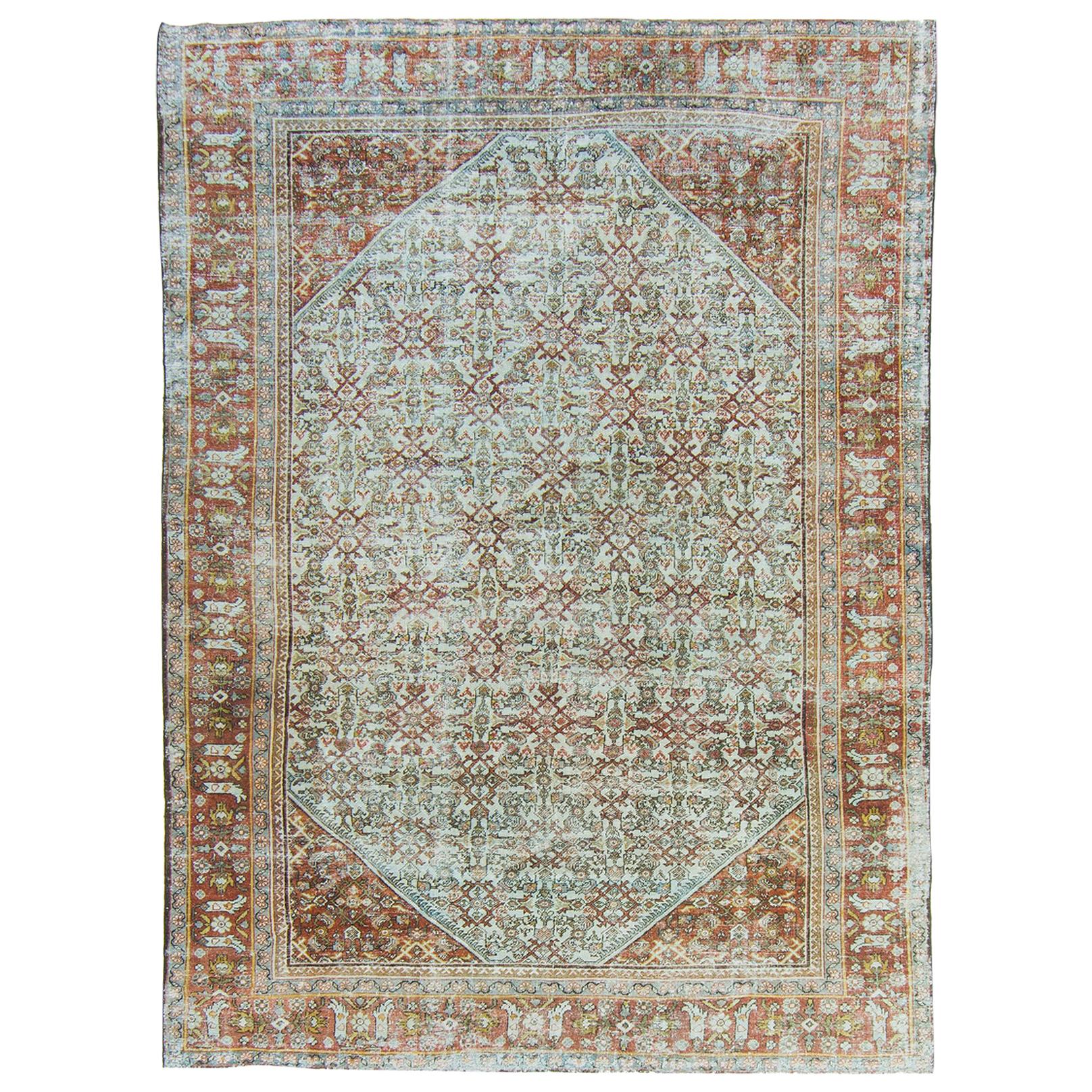 Antique Persian Mahal Rug For Sale