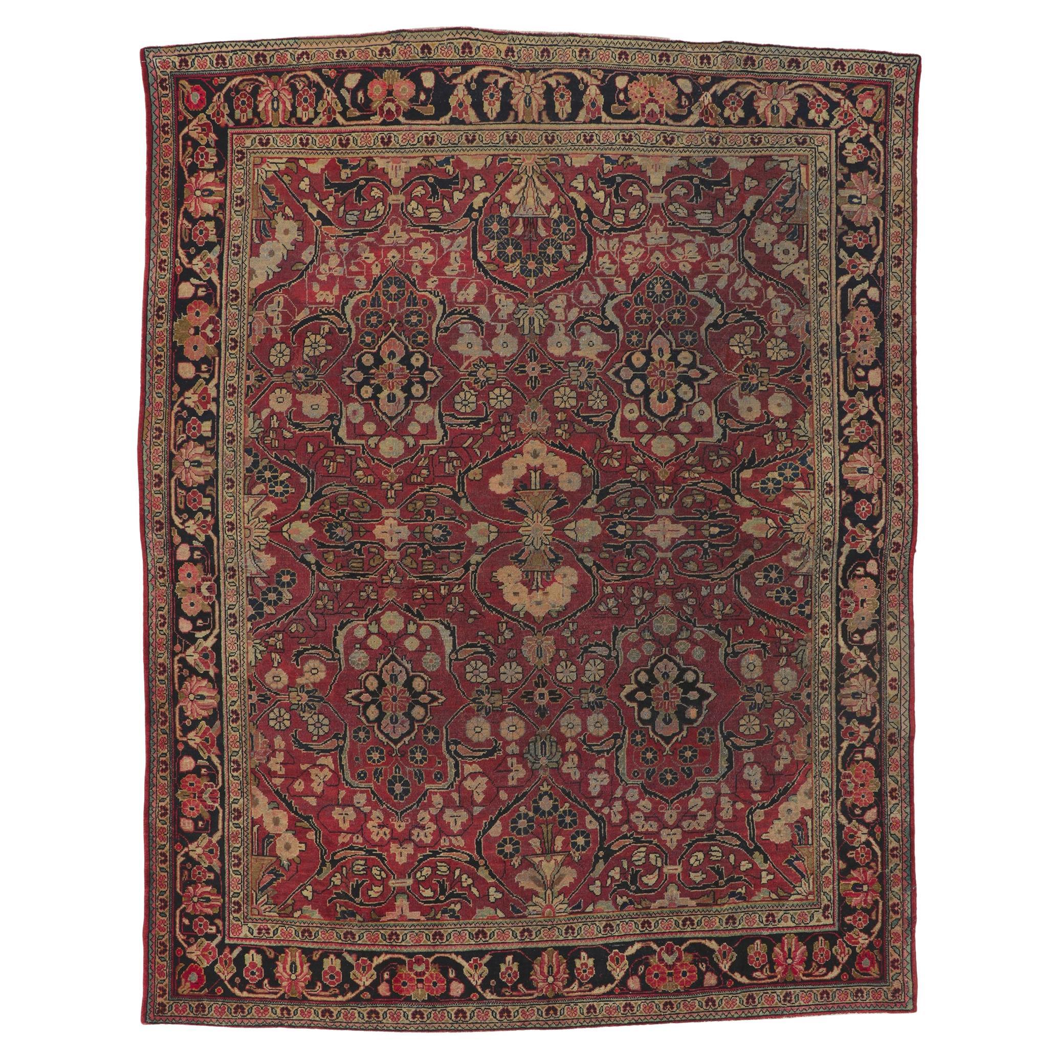 Antiker persischer Mahal-Teppich im Angebot
