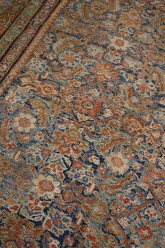 Antique Persian Mahal Rug - Hand-Knotted Allover Floral Wool 13x14