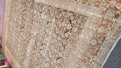 Antique Persian Mahal Rug, Hand-Knotted Wool, Floral Design, 1920
