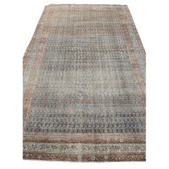Antique Persian Mahal Rug, Hand-Knotted Wool, Paisley Design, 1920