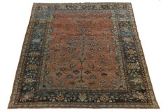 Antique Persian Mahal Rug in Red Hand-Knotted Wool, 20th Century