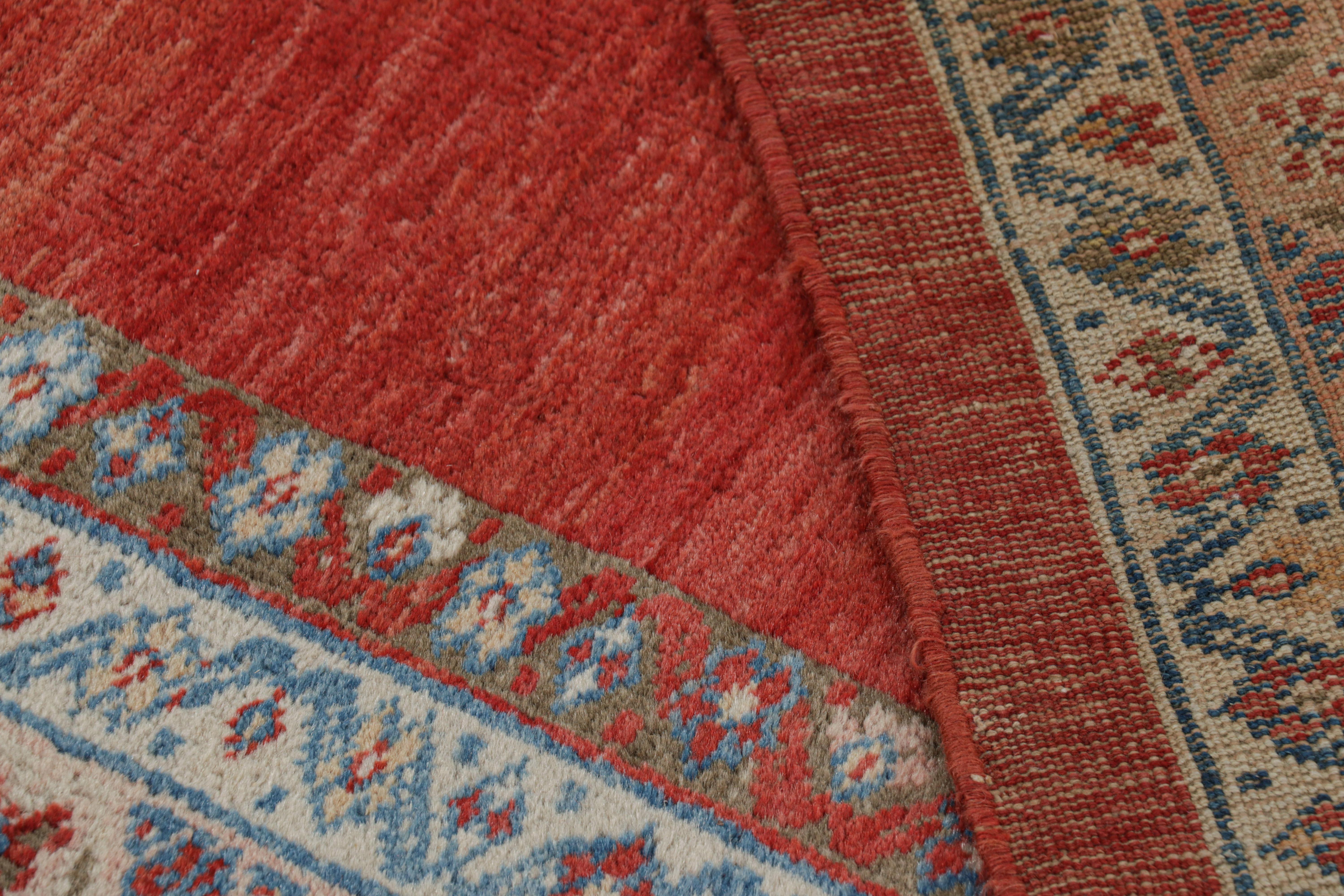 Alfombra persa antigua sobredimensionada en campo abierto rojo y leones pictóricos - Rug & Kilim Lana en venta