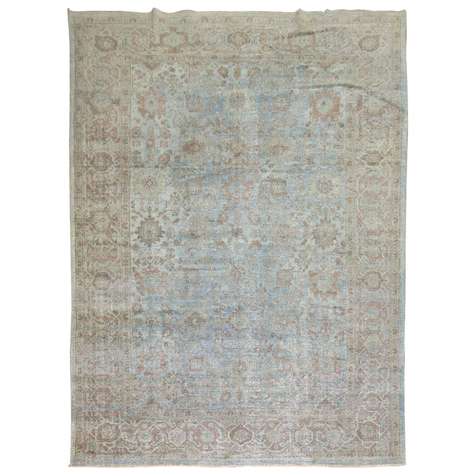 Antique Persian Mahal Rug in Water Colors For Sale
