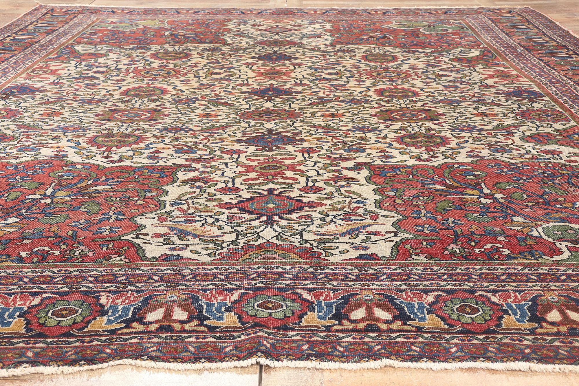 Antique Persian Mahal Rug, Ivy League Style Meets Relaxed Refinement For Sale 1