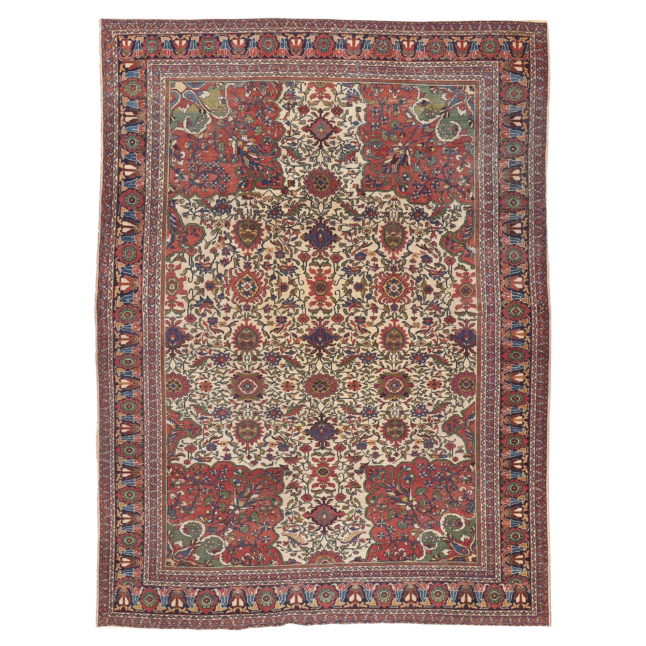 Antique Persian Mahal Rug, Ivy League Style Meets Relaxed Refinement For Sale