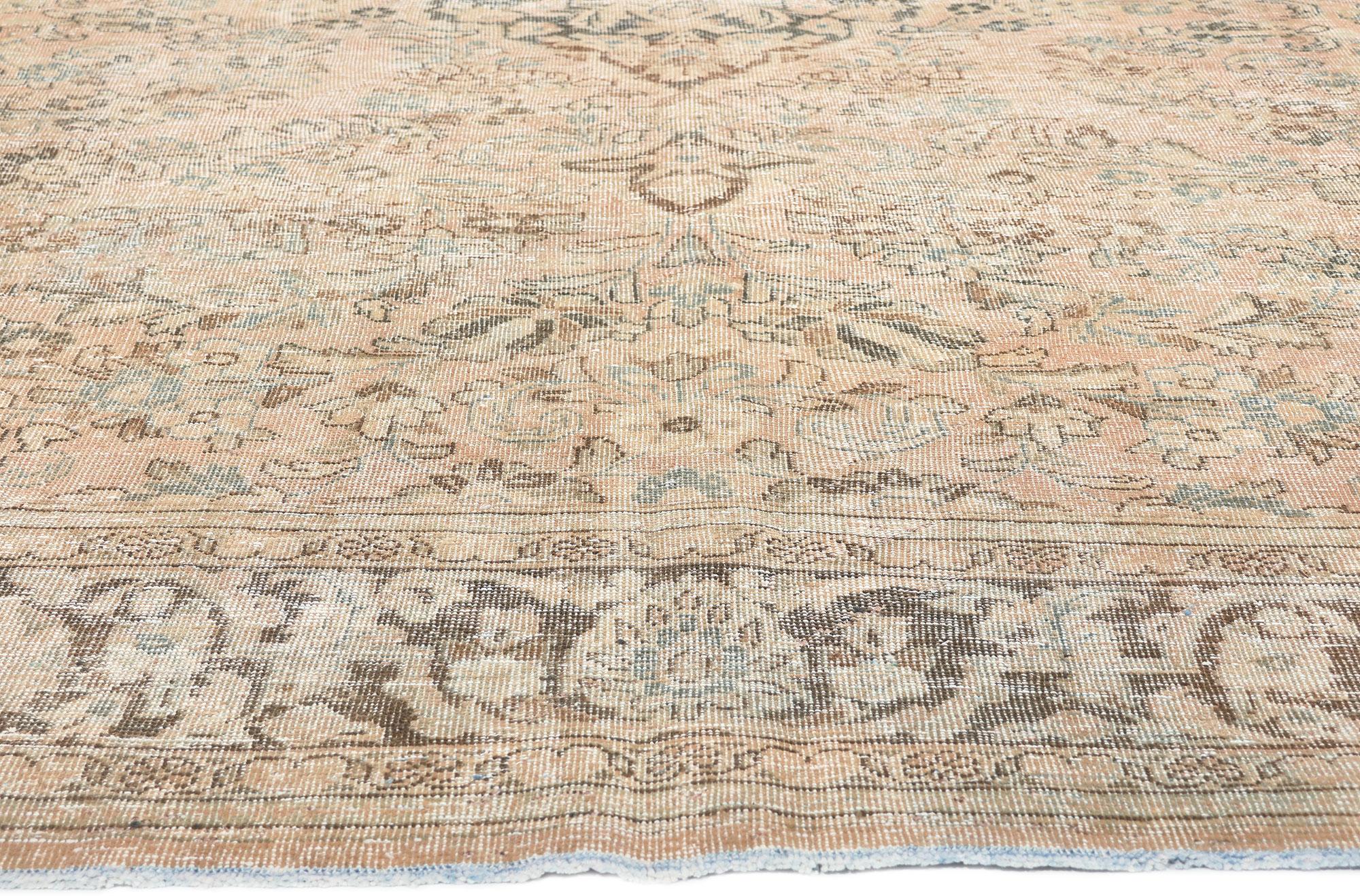 Hand-Knotted Antique Persian Mahal Rug, Laid-Back Luxury Meets Quiet Sophistication For Sale