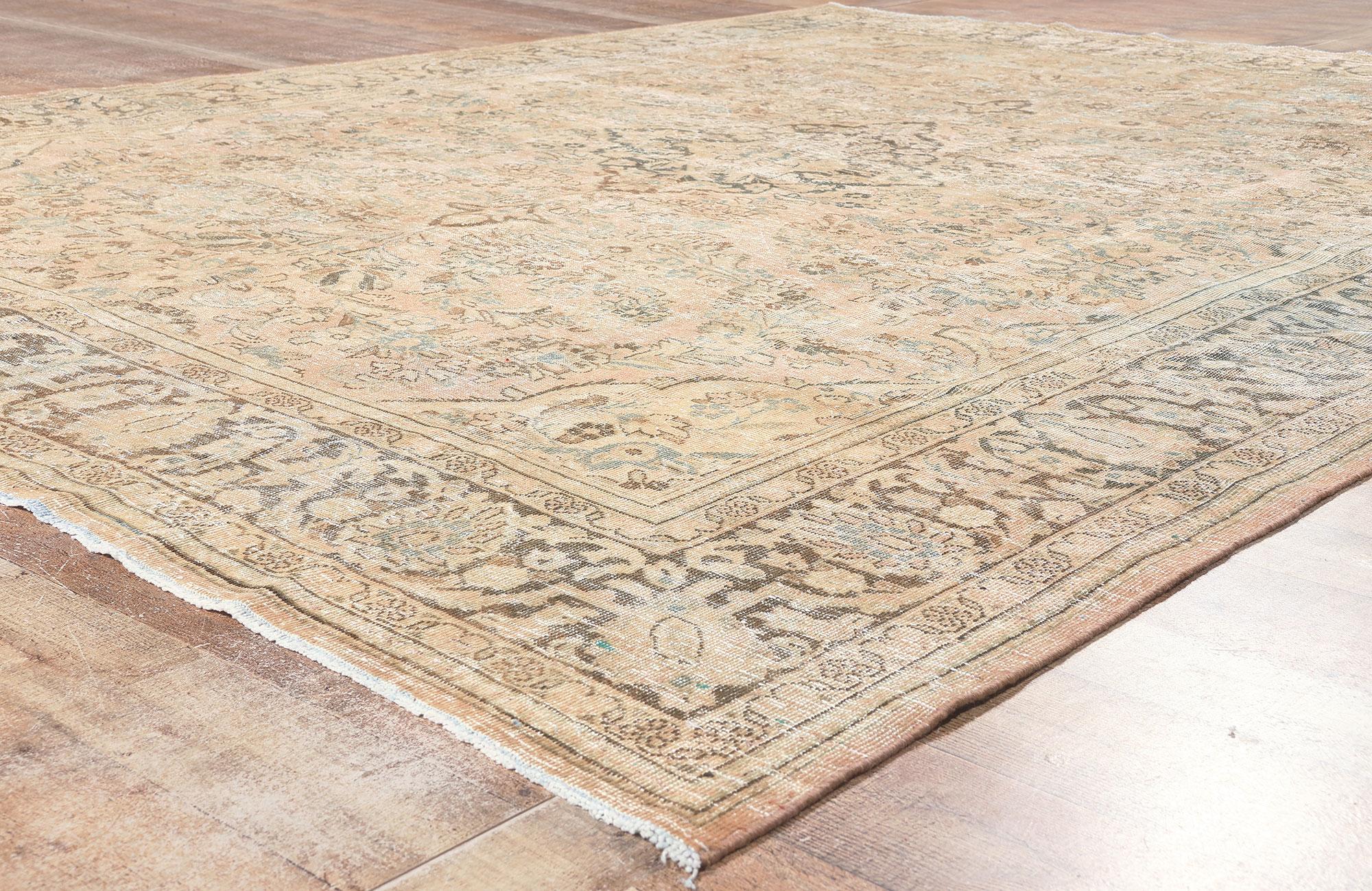 Wool Antique Persian Mahal Rug, Laid-Back Luxury Meets Quiet Sophistication For Sale