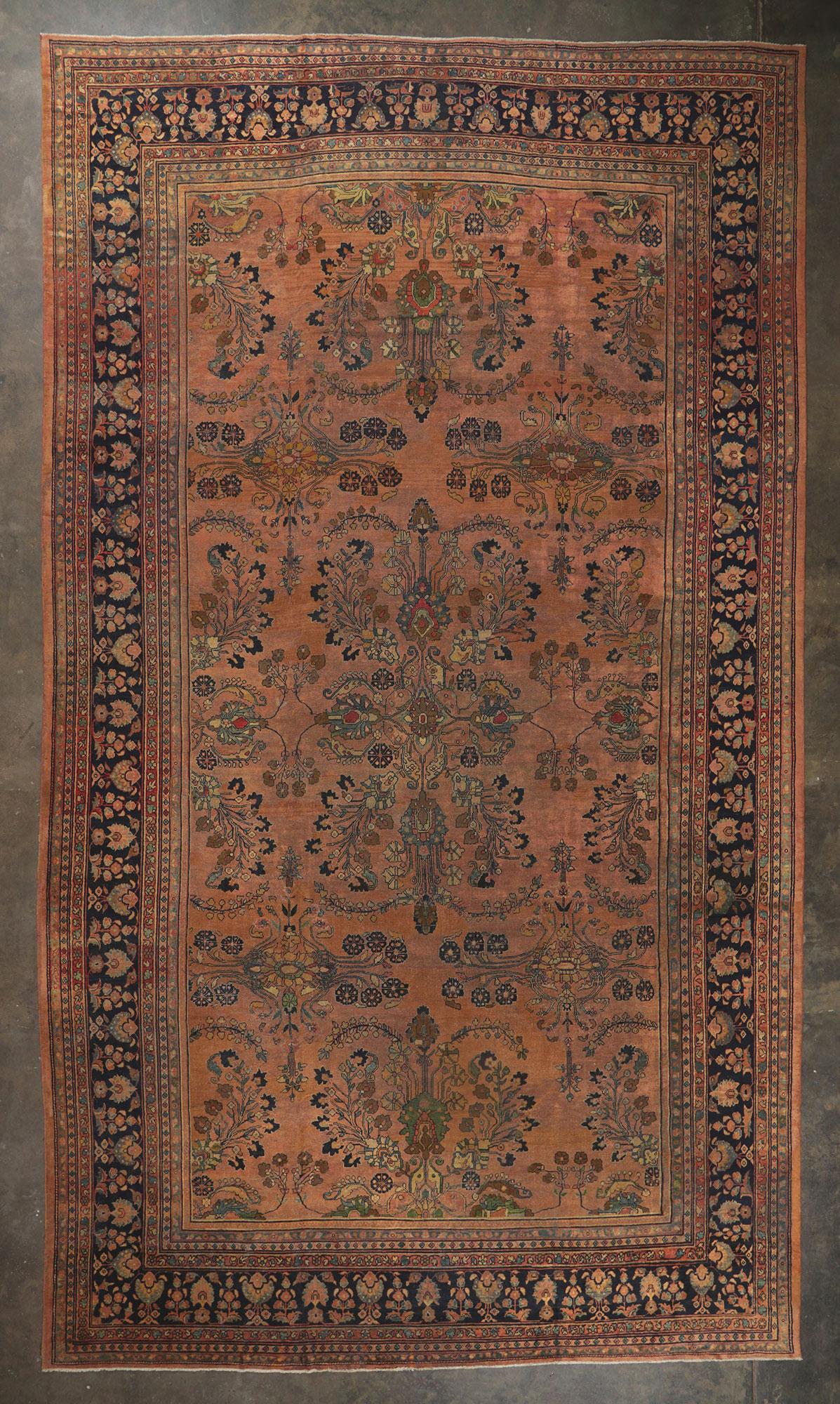 Oversized Antique Persian Mahal Rug, Hotel Lobby Size Carpet For Sale 1