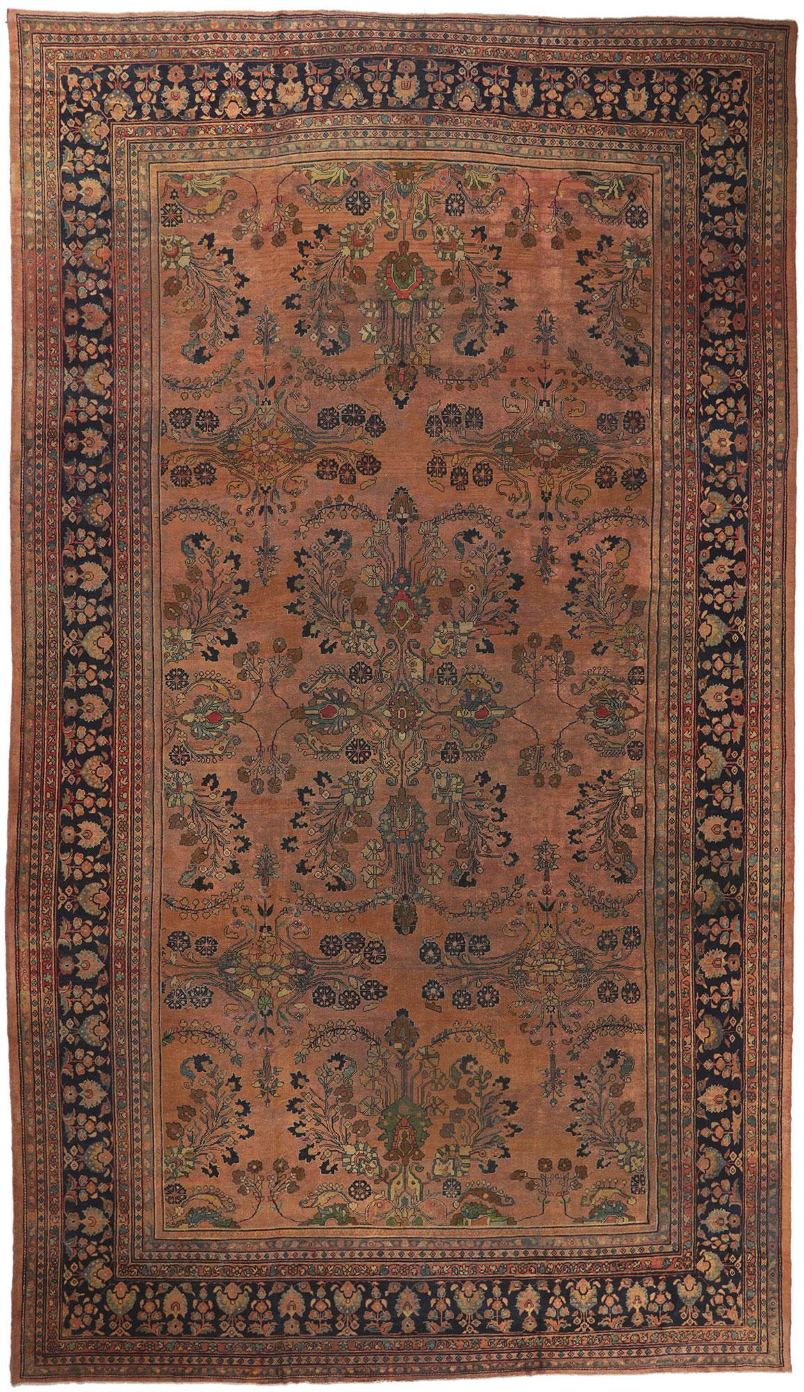 Oversized Antique Persian Mahal Rug, Hotel Lobby Size Carpet For Sale 2