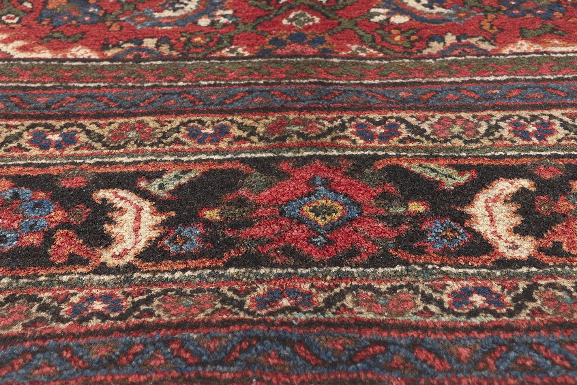 Antique Persian Mahal Rug, Perpetually Posh Meets Ivy League Style In Good Condition For Sale In Dallas, TX