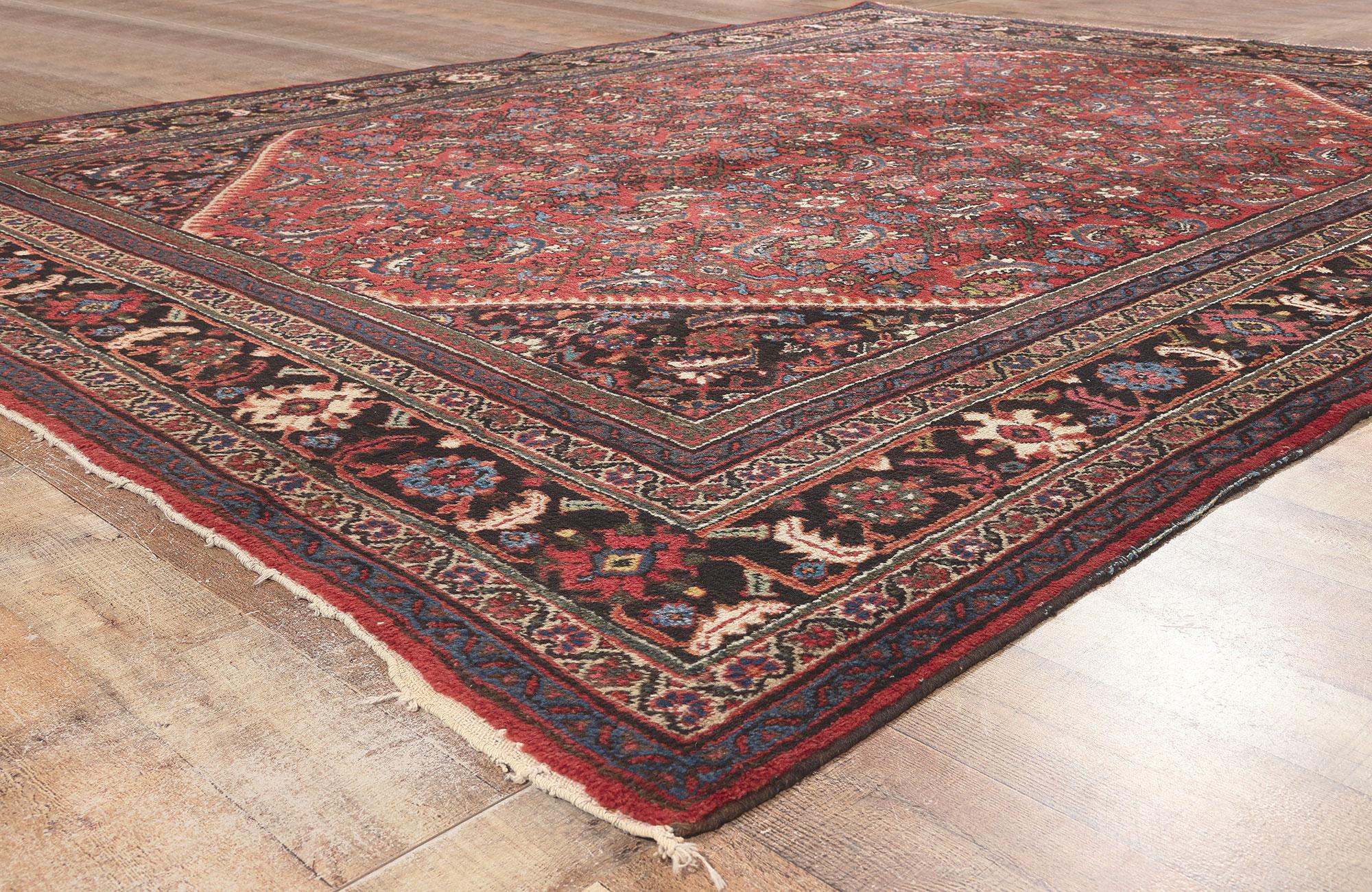 Wool Antique Persian Mahal Rug, Perpetually Posh Meets Ivy League Style For Sale
