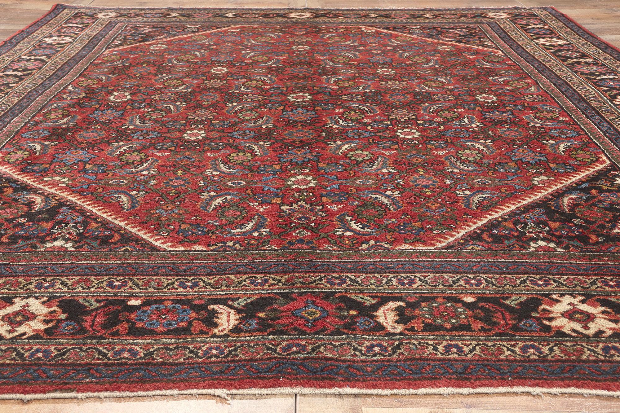Antique Persian Mahal Rug, Perpetually Posh Meets Ivy League Style For Sale 1