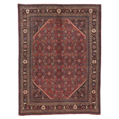 Antique Persian Mahal Rug, Perpetually Posh Meets Ivy League Style