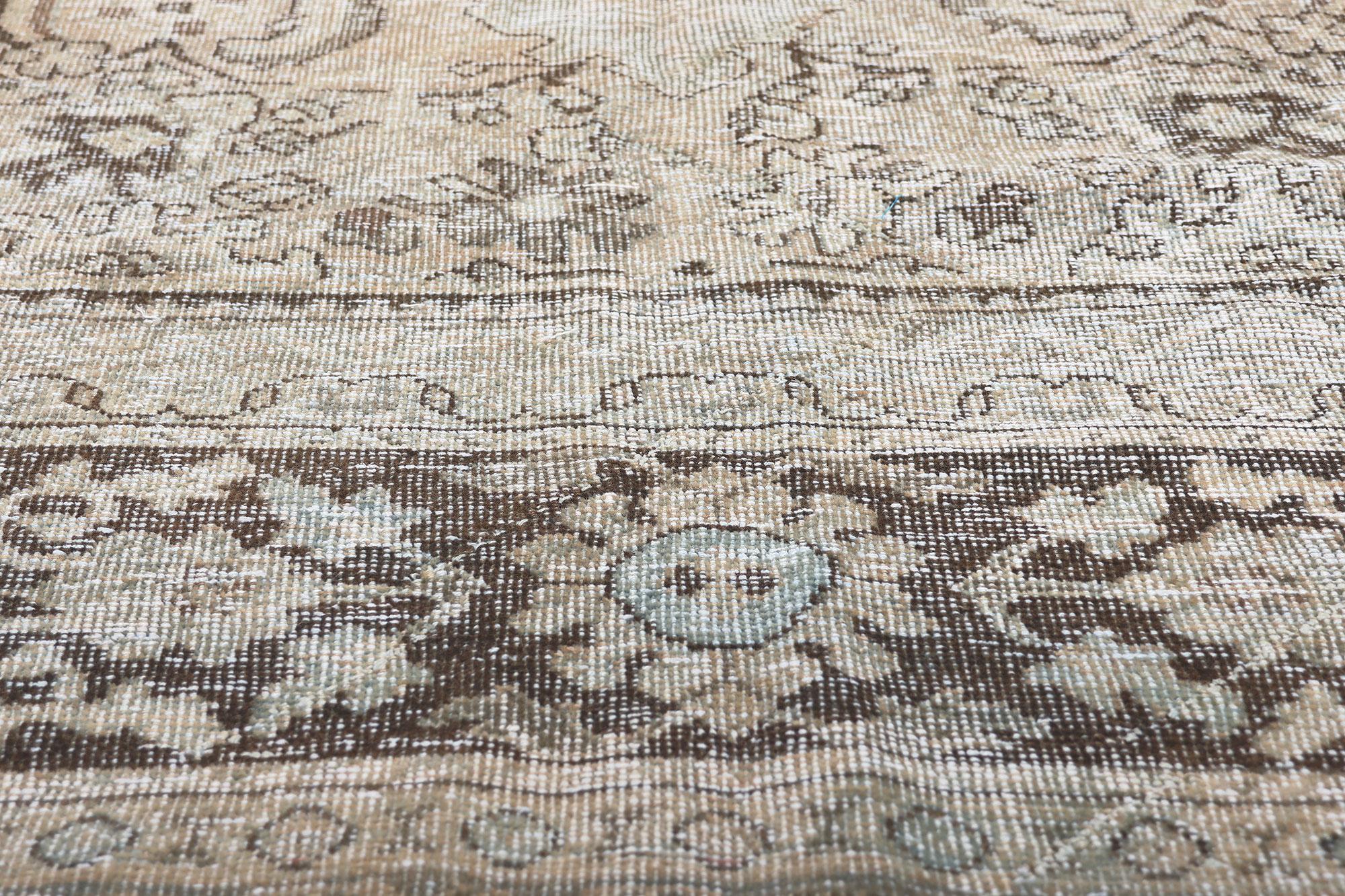 20th Century Antique Persian Mahal Rug, Rustic and Refined Meets Laid-Back Luxury For Sale
