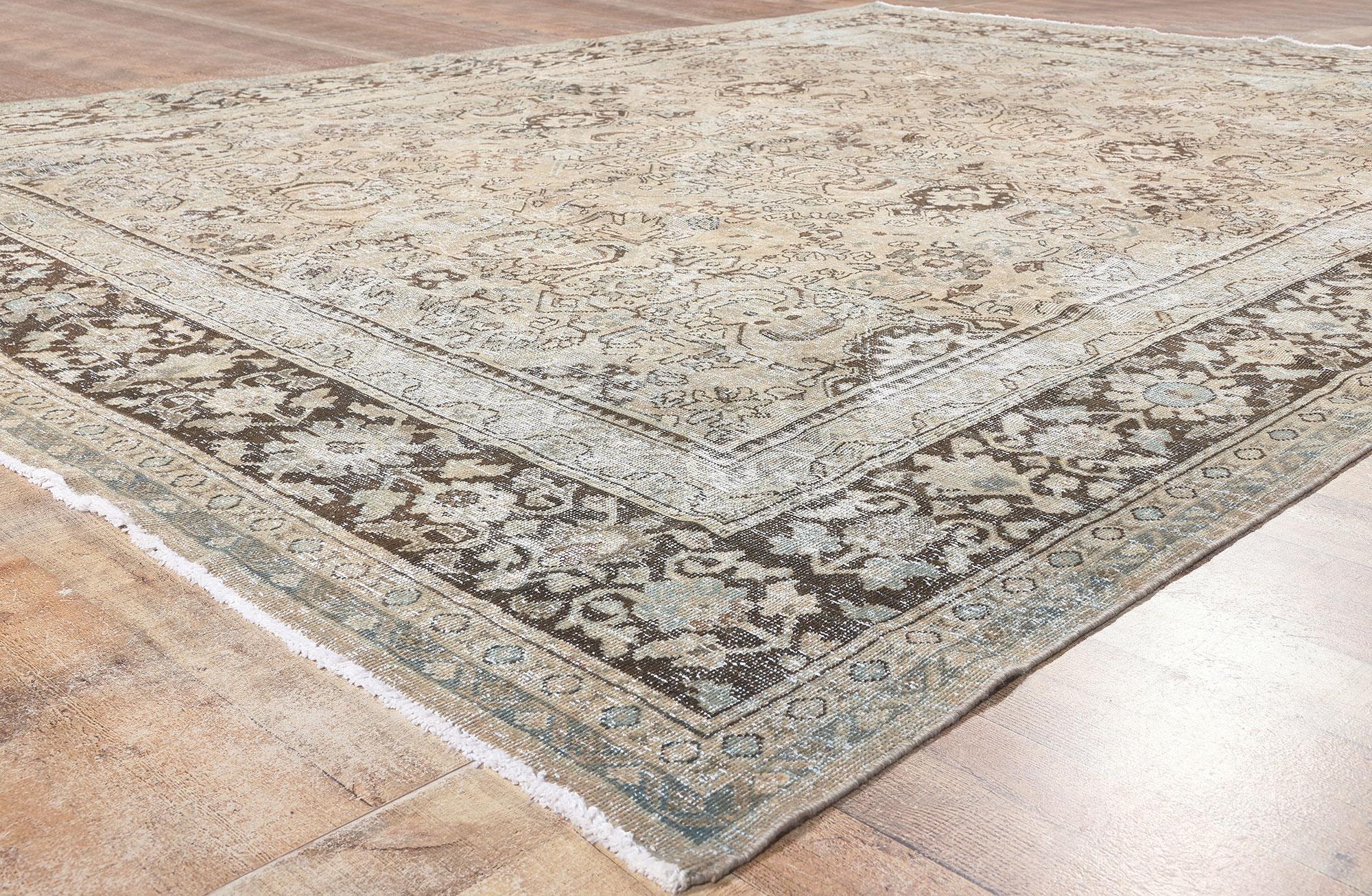 Antique Persian Mahal Rug, Rustic and Refined Meets Laid-Back Luxury For Sale 1