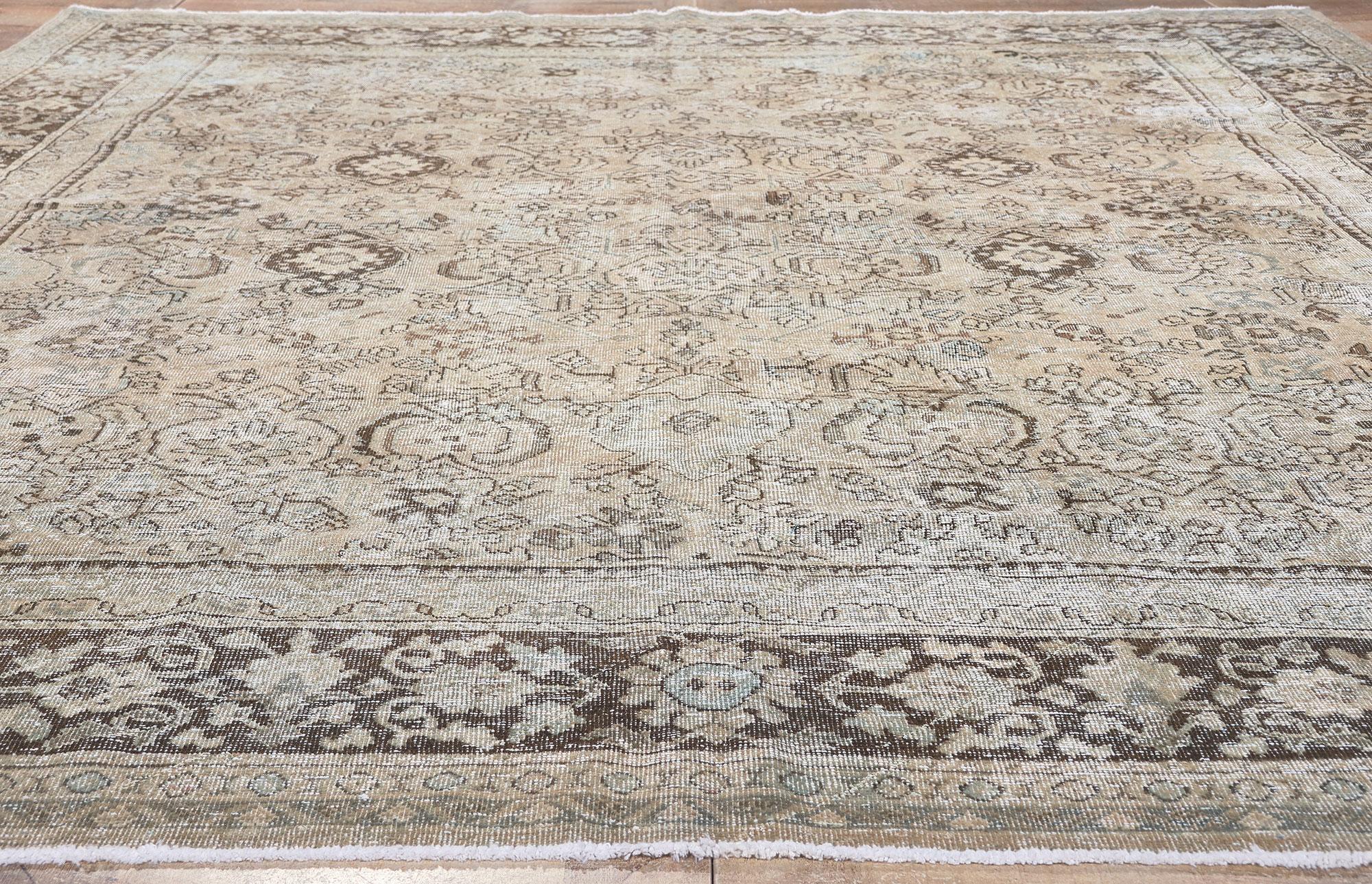 Antique Persian Mahal Rug, Rustic and Refined Meets Laid-Back Luxury For Sale 2