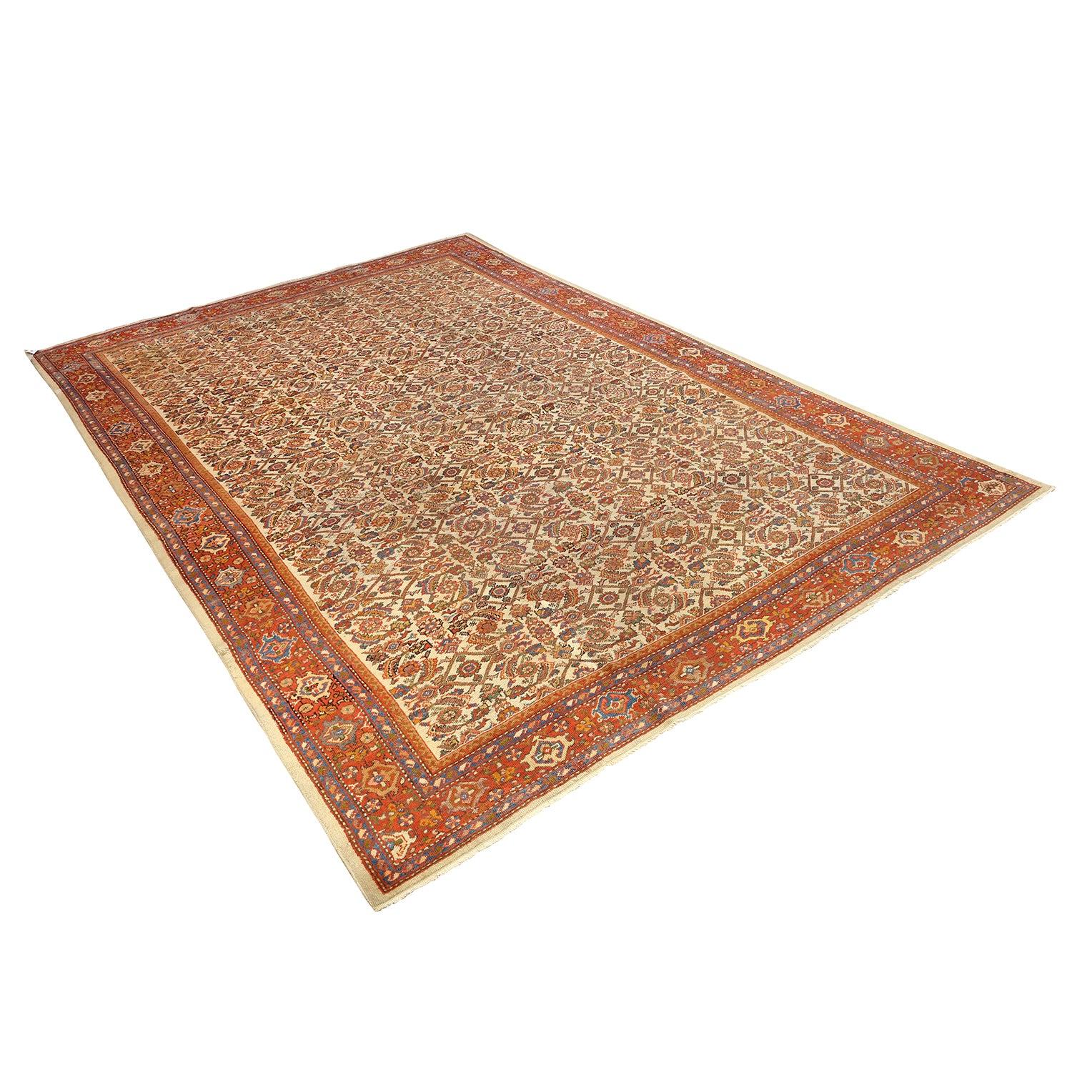 Alfombra Persa Antigua Mahal - Tamaño: 12'1 X 8'4 Anudado a mano en venta