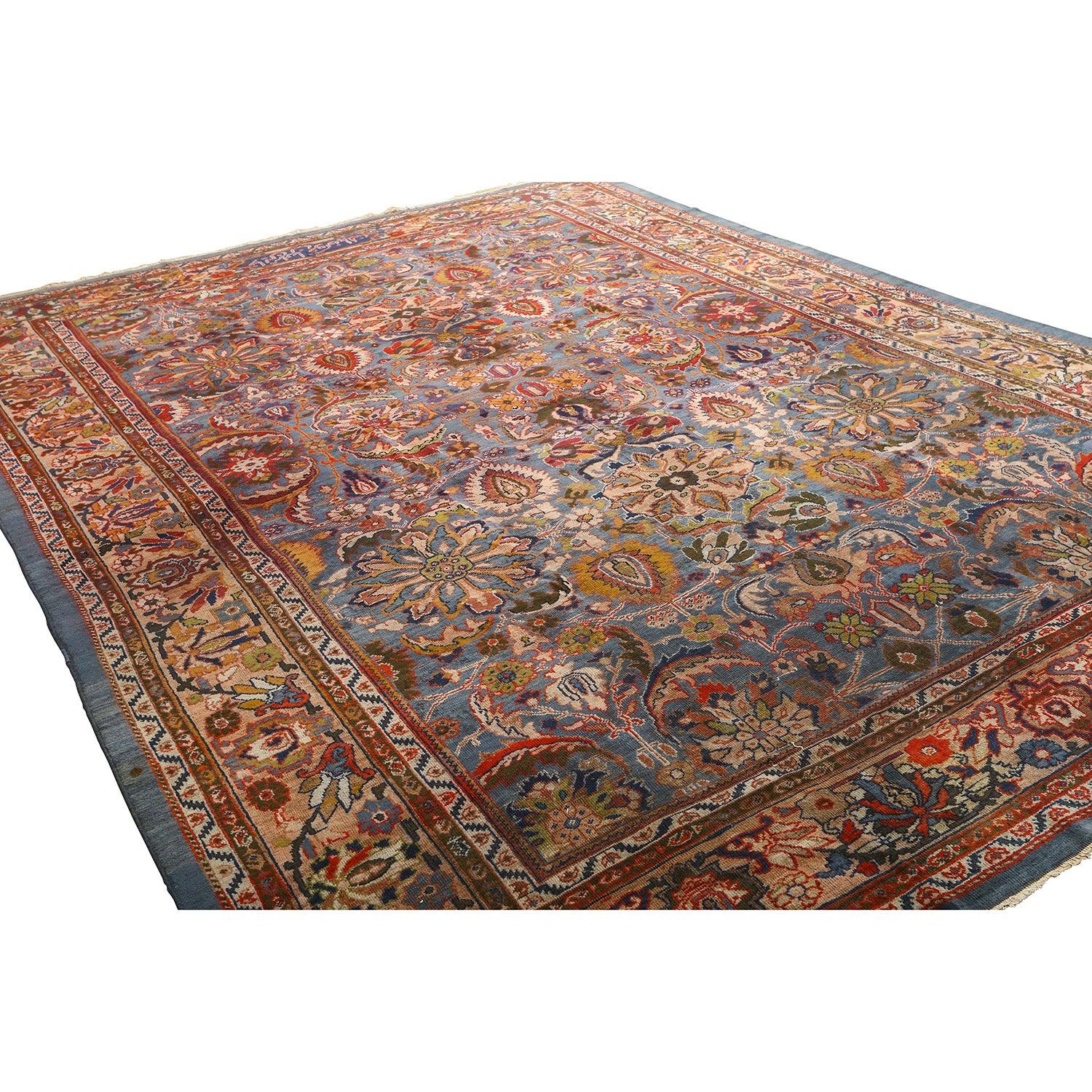 Perse Tapis persan ancien Mahal - Taille : 12'3 X 9'2 en vente
