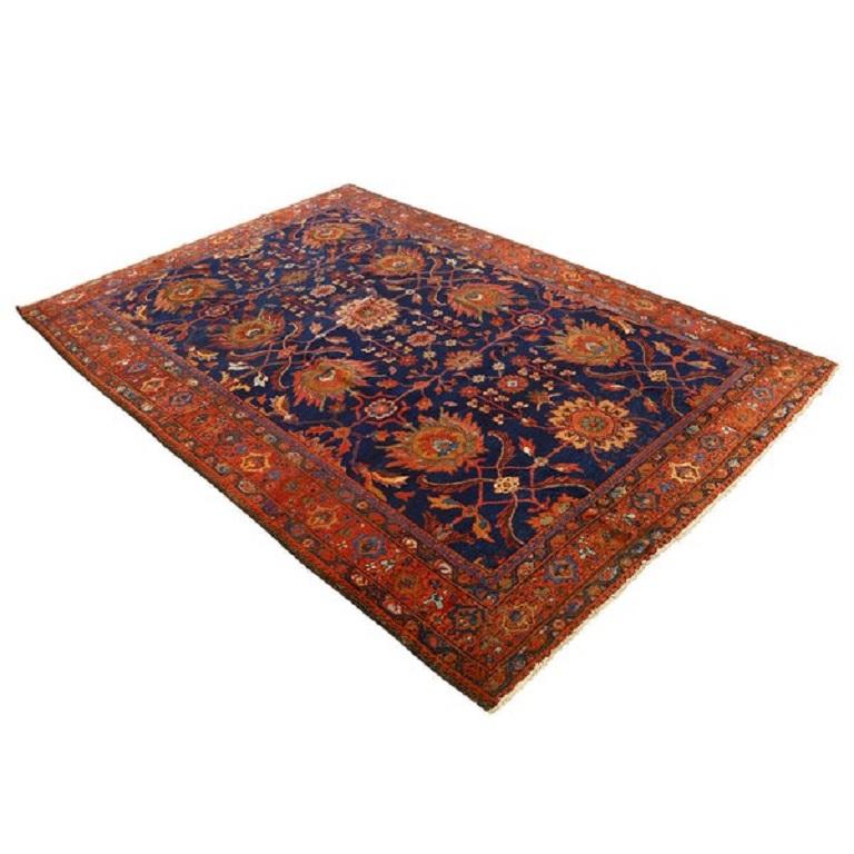 Perse Tapis persan ancien Mahal - Taille : 9'9x7'0 en vente