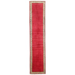 Tapis persan antique Mahal avec un champ rouge et une bordure florale colorée