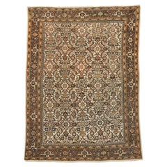 Used Persian Mahal Rug with Herati Pattern and Rustic Arts & Crafts Style