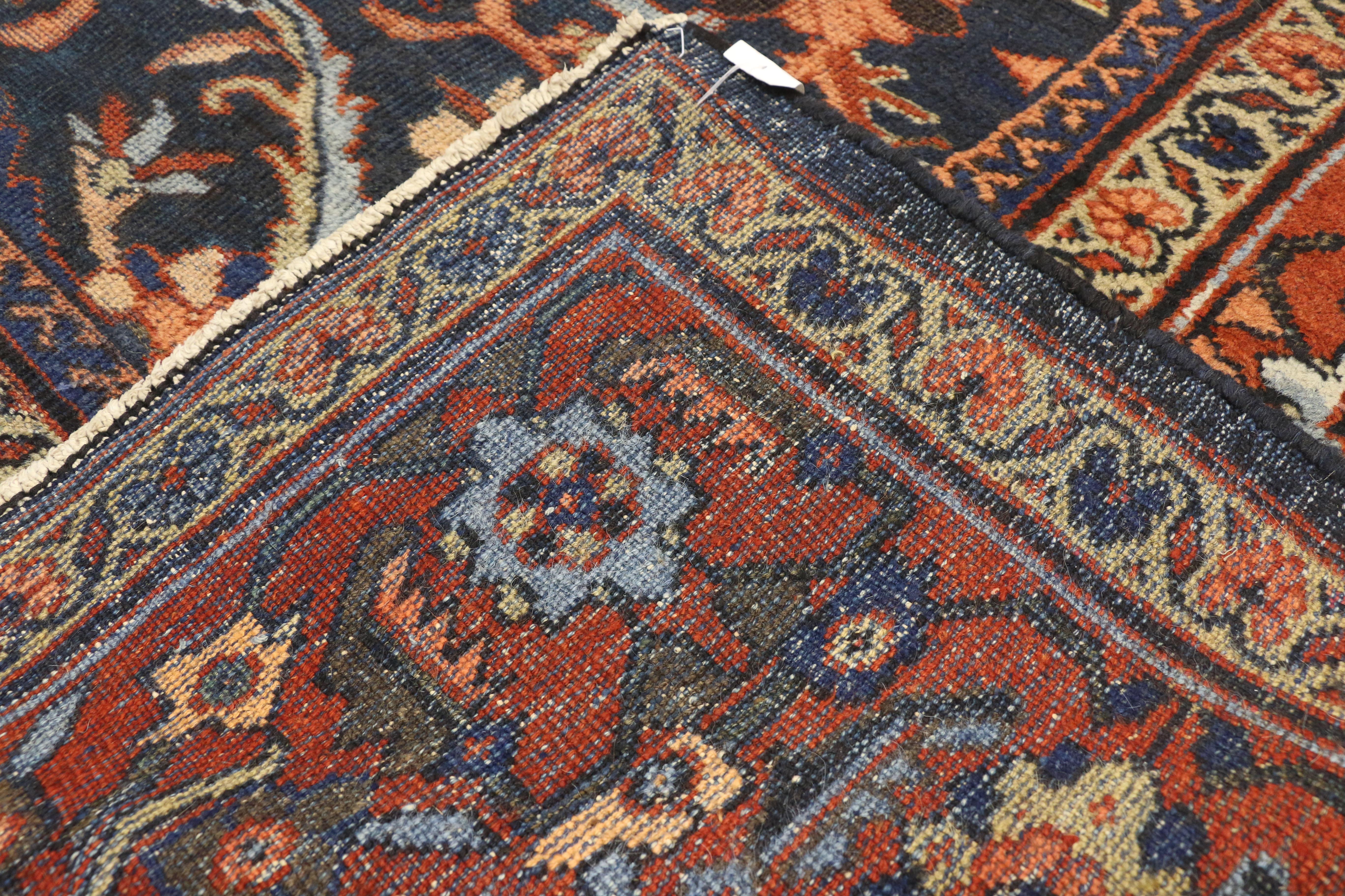 Antiker persischer Mahal-Teppich mit Mina Khani-Muster und Arts & Crafts-Stil im Zustand „Relativ gut“ im Angebot in Dallas, TX