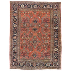 Antique Persian Mahal Rug with Modern English Traditional Style