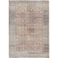 Antique Persian Mahal Rug with Ornate All-Over Floral Design in Multi Colors