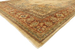 Antique Persian Mahal Rug with Rustic Shaker Style Style