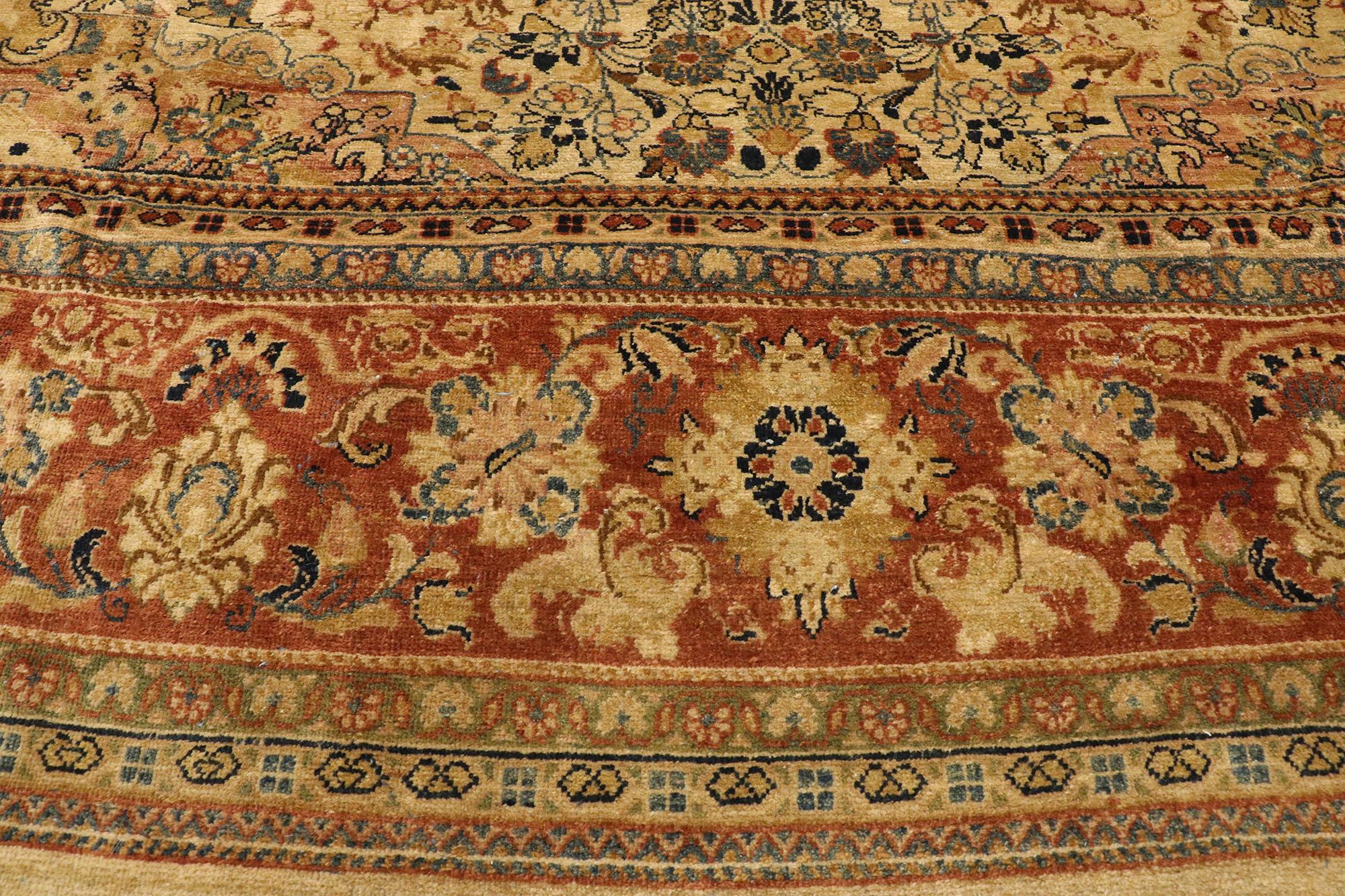Hand-Knotted Antique Persian Mahal Rug with Rustic Shaker Style Style For Sale