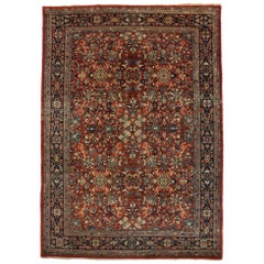Antique Persian Mahal Rug with Traditional Federal and American Colonial Style