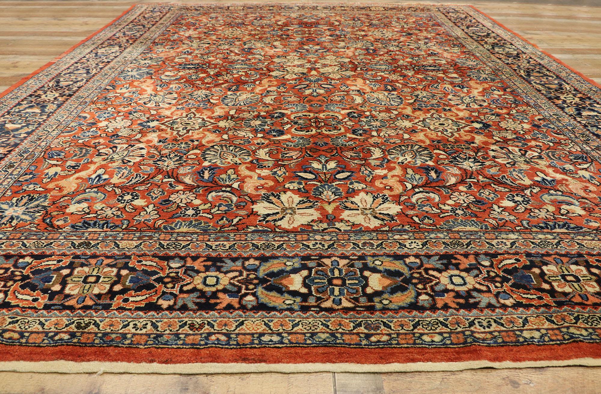 Antique Persian Mahal Rug with Traditional Federal and American Colonial Style 2