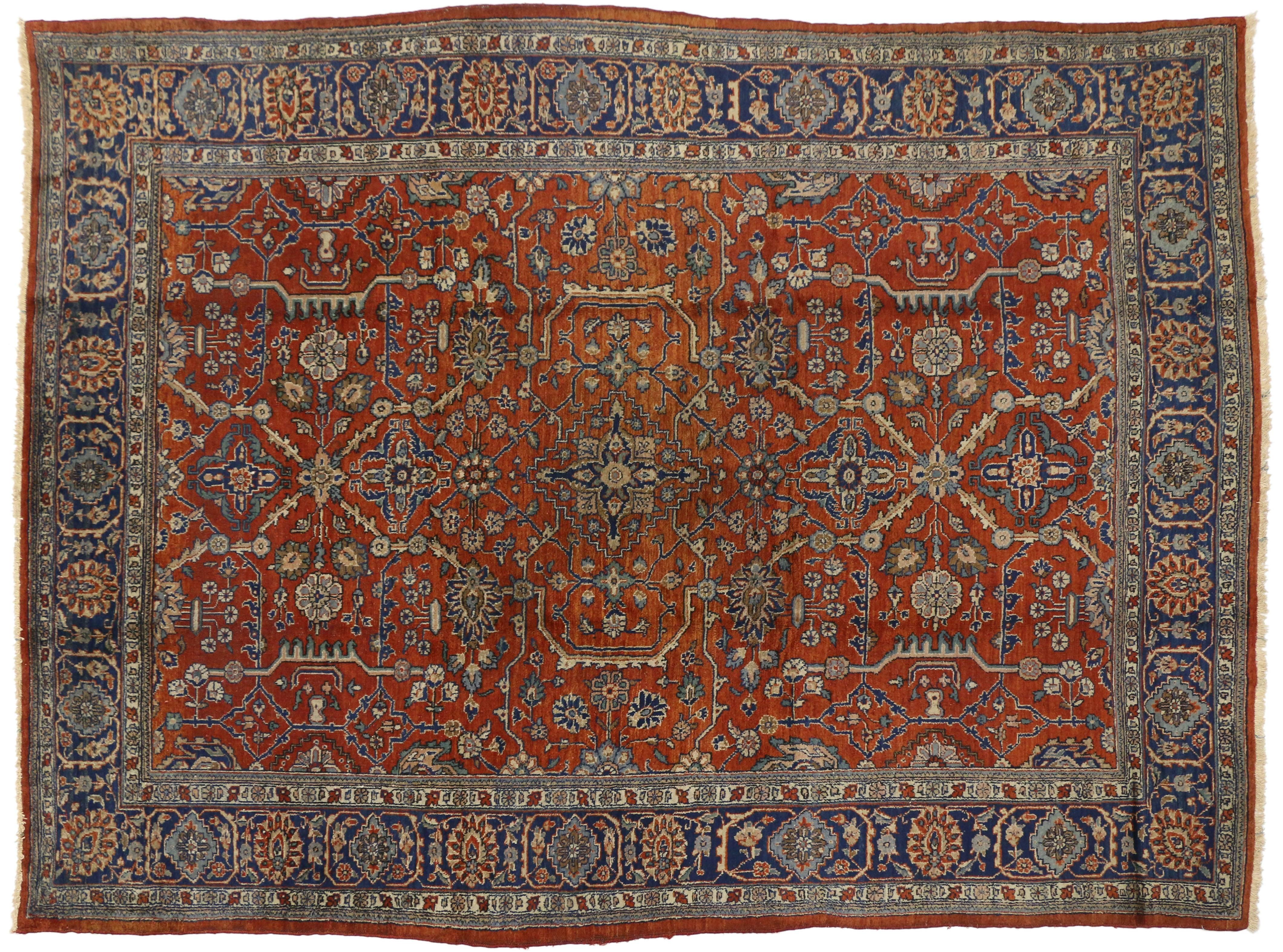 Antique Persian Mahal Rug with Traditional Style 3