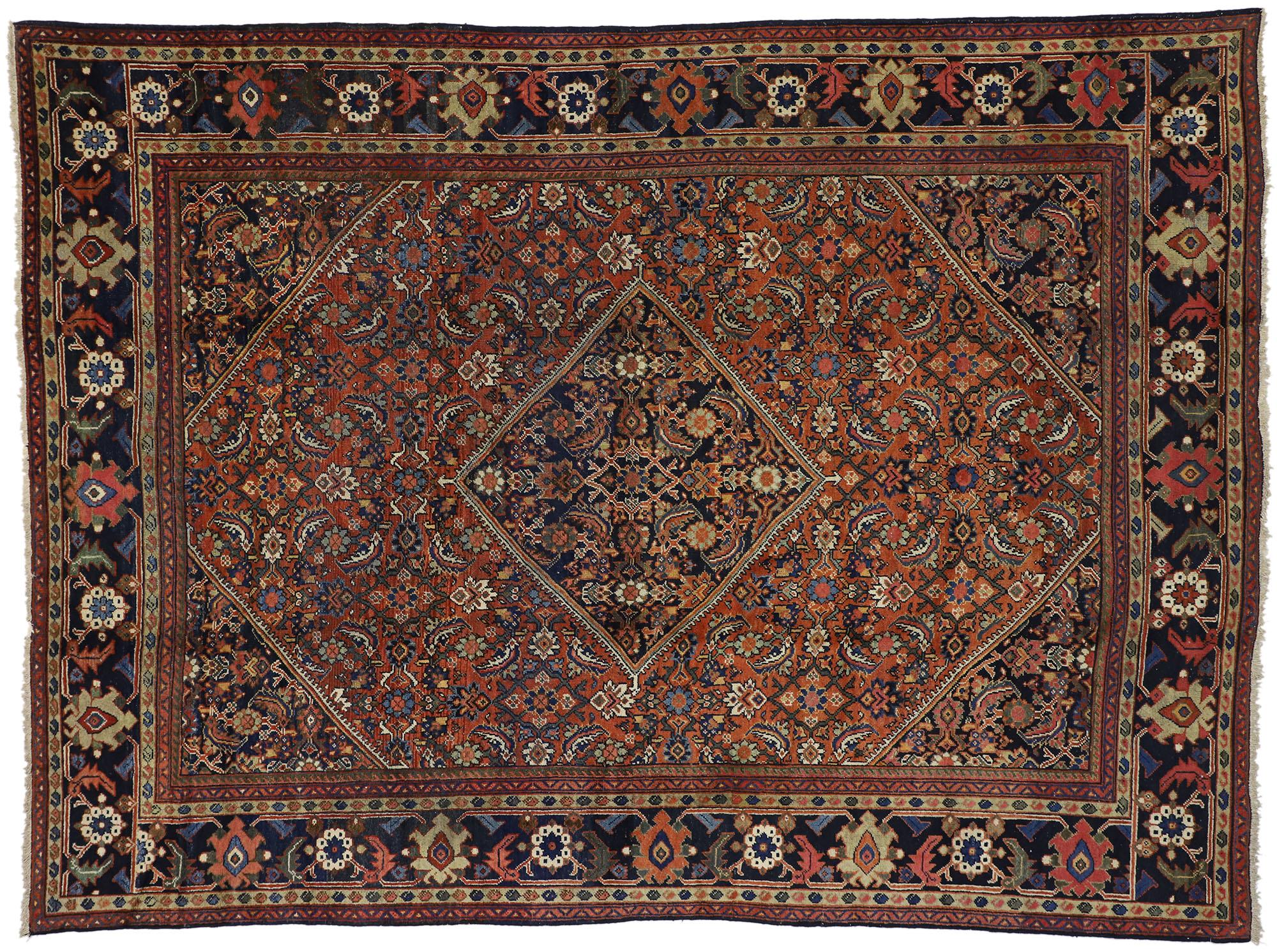 Antique Persian Mahal Rug with Traditional Style For Sale 2