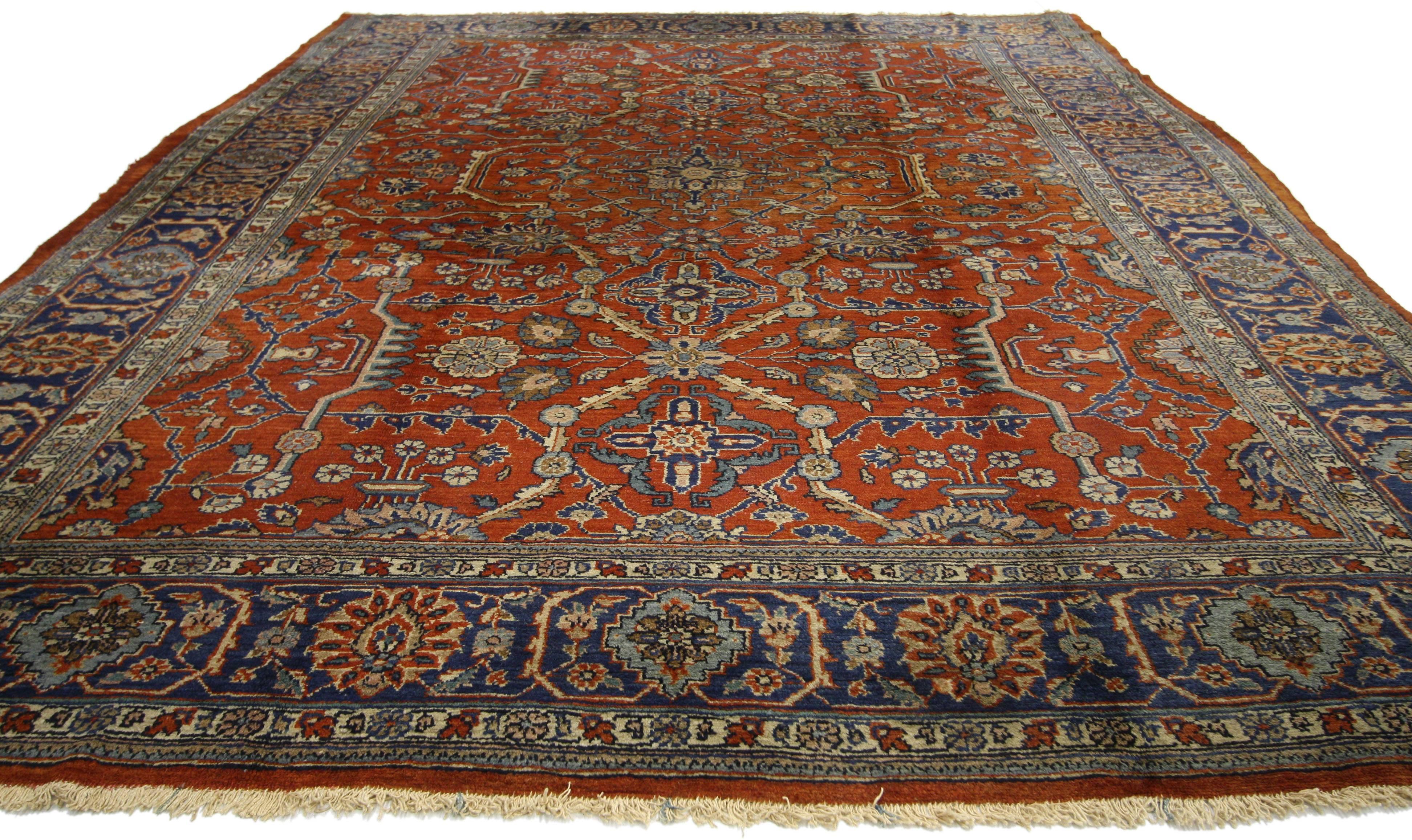 Antique Persian Mahal Rug with Traditional Style 4